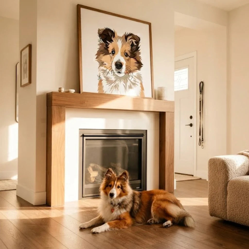 Different dog portrait styles from custom dog portrait companies