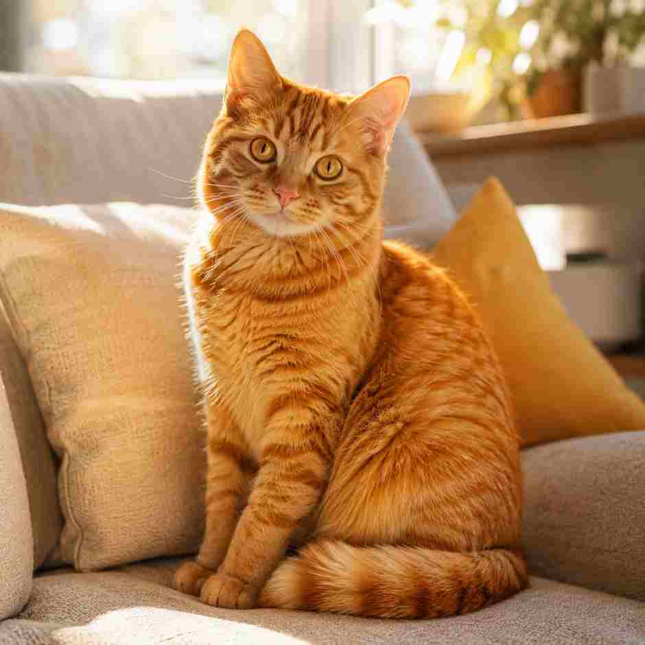 orange cat names inspiration for a fluffy ginger tabby cat