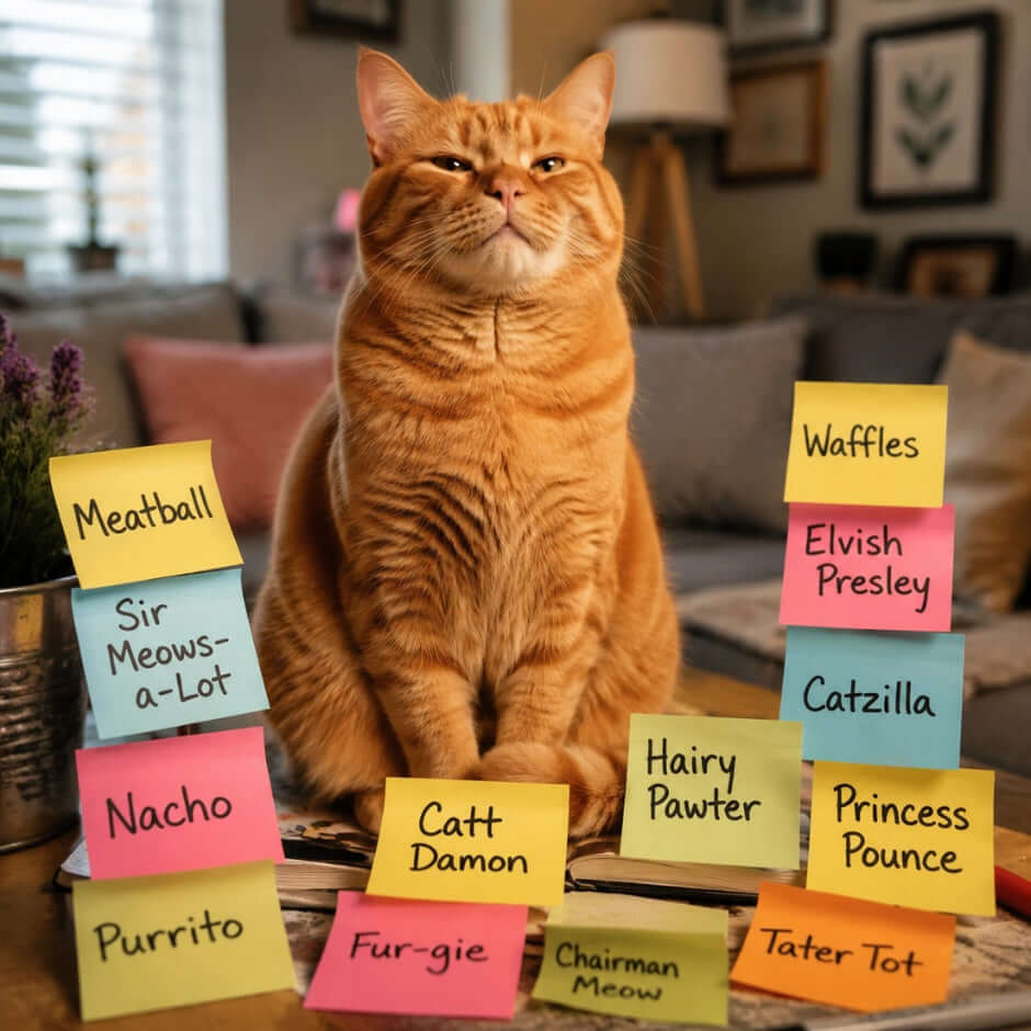 funny cat names inspiration for playful orange cat