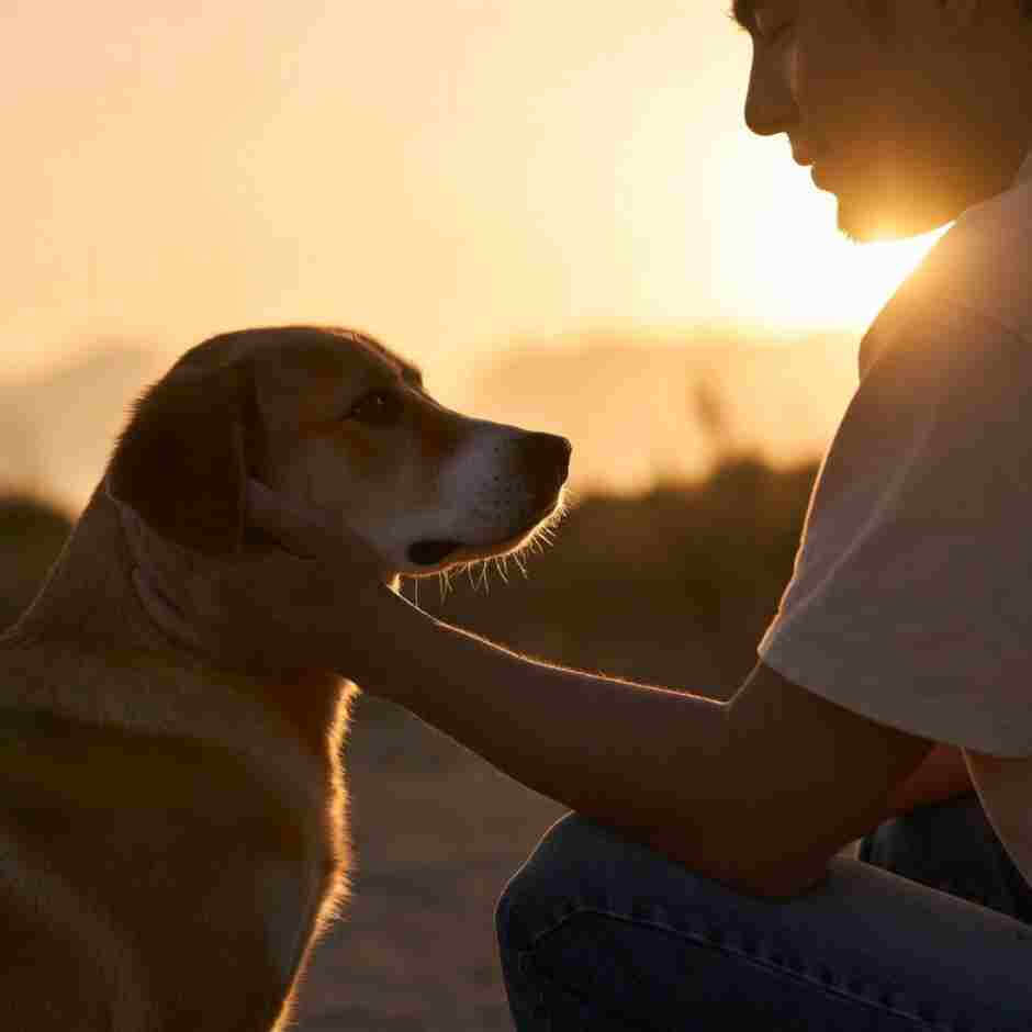 dog memorial quotes about love and loss with a peaceful dog memory scene