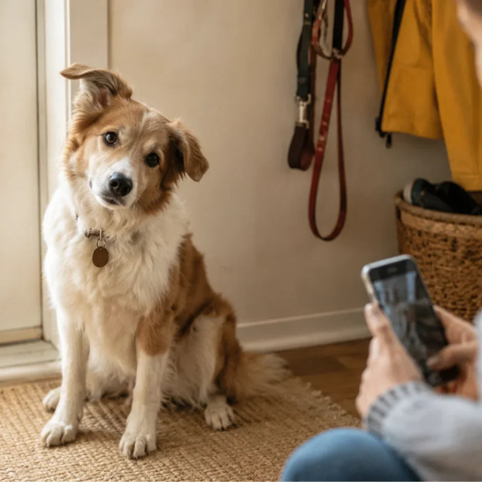 Taking a reference photo for a custom pet portrait