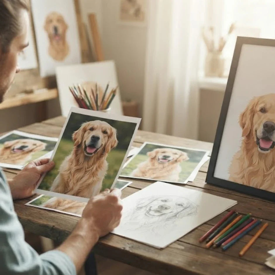 pet portrait mistakes to avoid when choosing reference photos and custom artwork