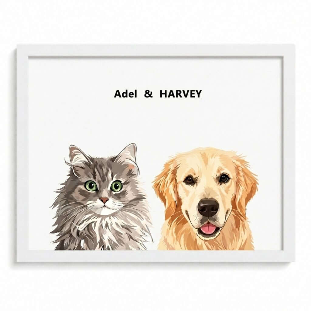 Modern Pet Portraits Two Pets