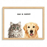 Modern Pet Portraits Two Pets