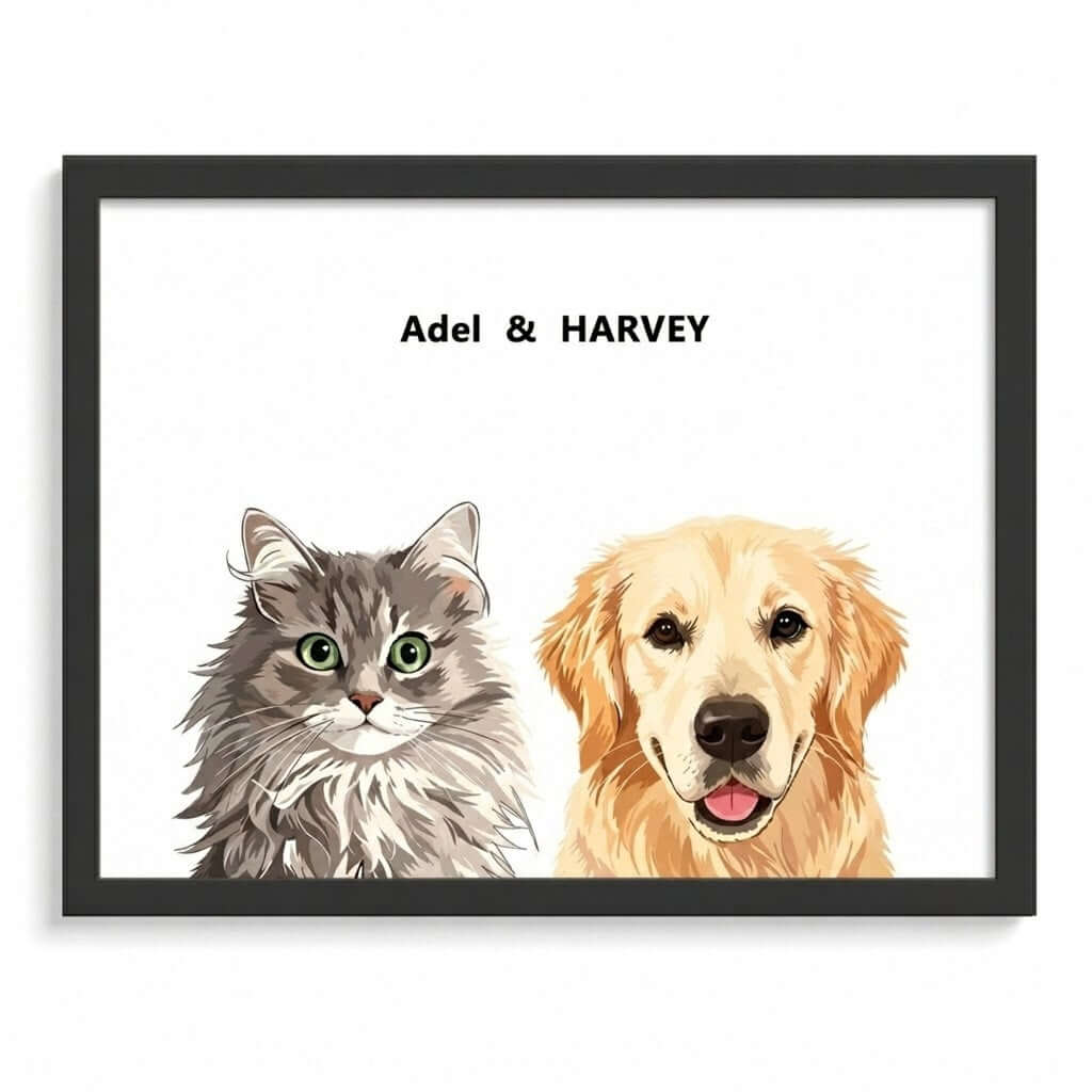 Modern Pet Portraits Two Pets