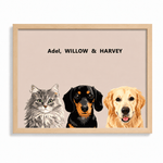 Modern Pet Portraits Three Pets