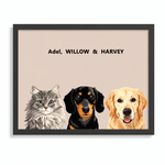Modern Pet Portraits Three Pets