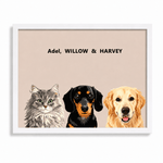 Modern Pet Portraits Three Pets