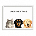Modern Pet Portraits Three Pets