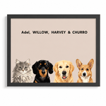 Modern Pet Portraits Four Pets