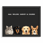 Modern Pet Portraits Four Pets