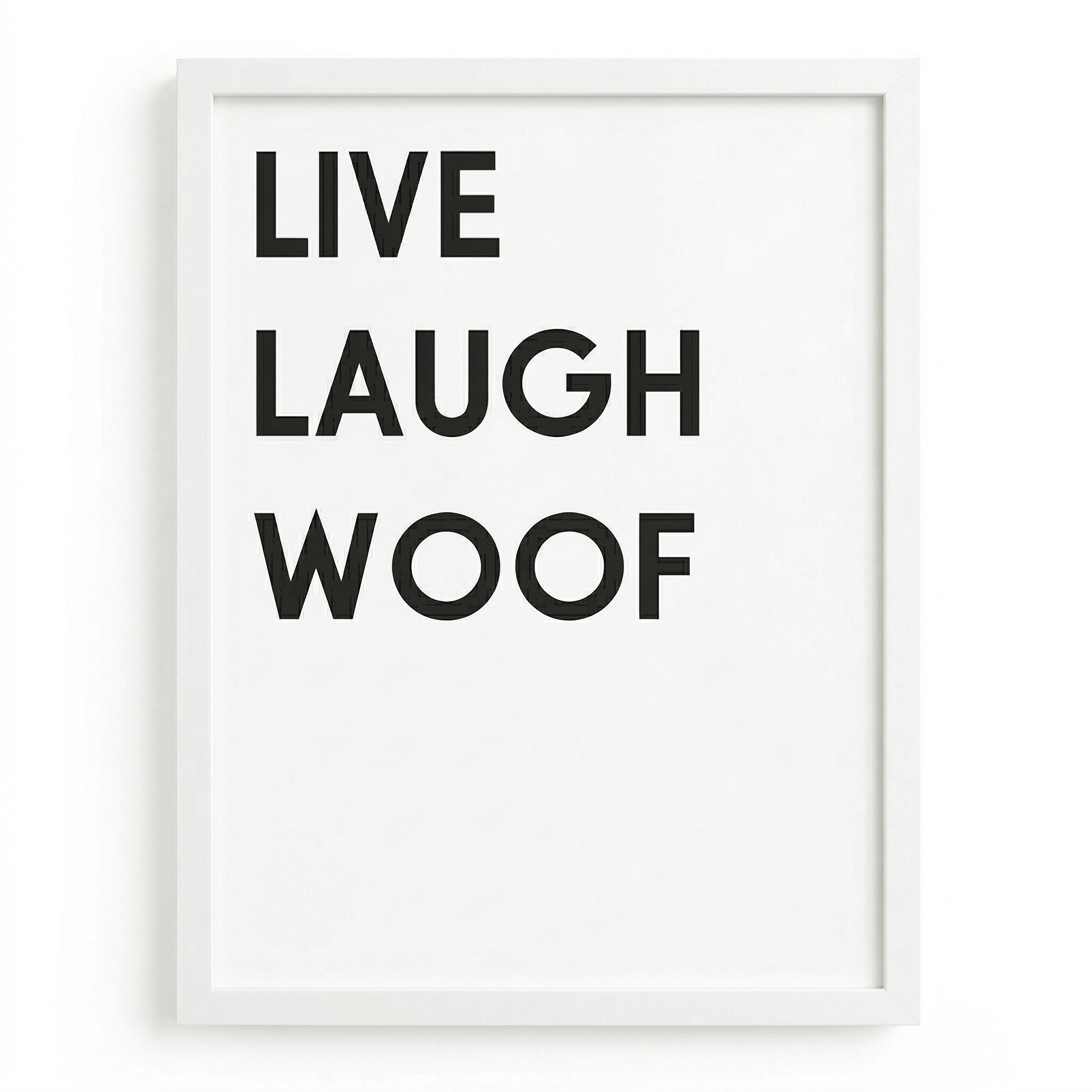 Funny Dog Wall Art | "Live Laugh Woof" Modern Print | KOKO | Modern Pet Wall Decor by KOKO
