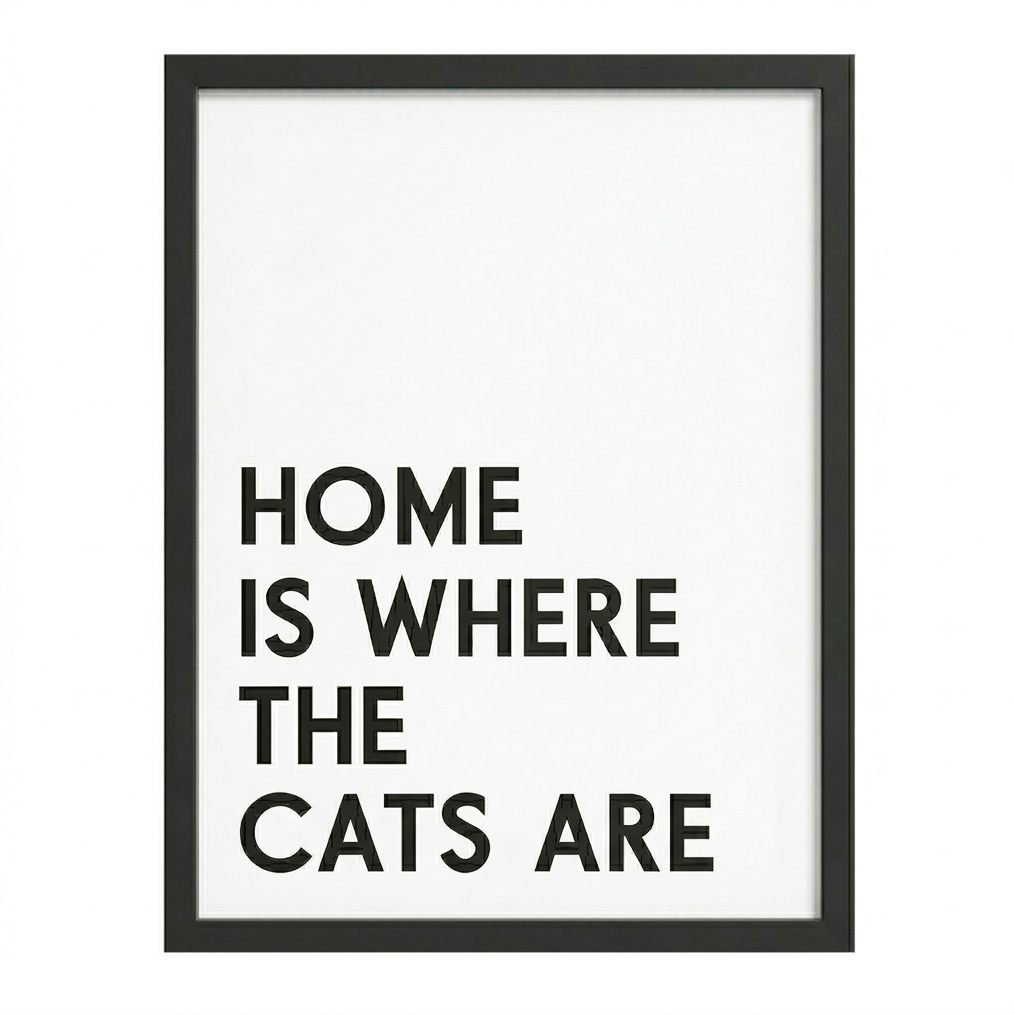 Minimalist Cat Wall Art | "Home Is Where The Cats Are" | KOKO | Modern Pet Wall Decor by KOKO