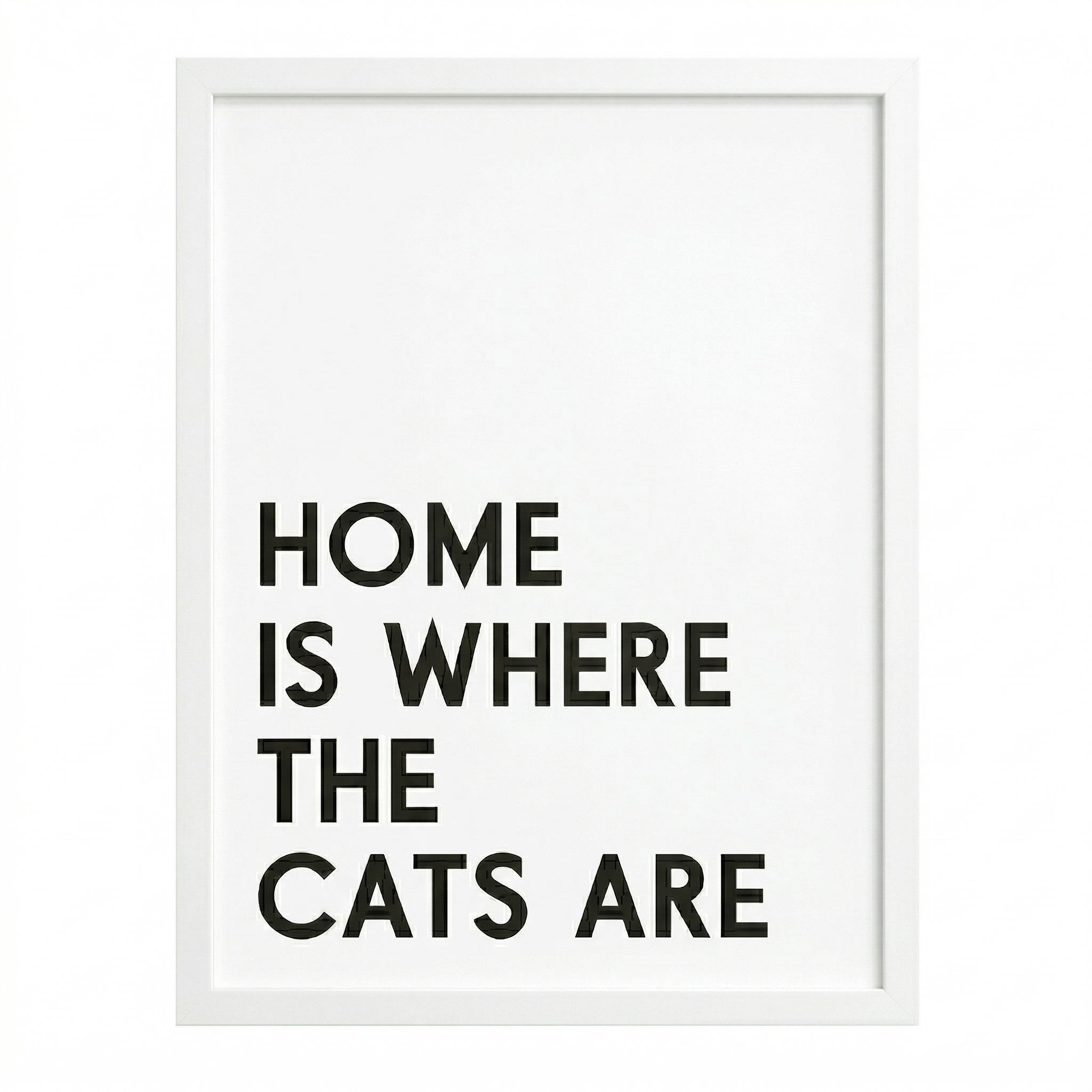 Minimalist Cat Wall Art | "Home Is Where The Cats Are" | KOKO | Modern Pet Wall Decor by KOKO