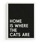 Minimalist Cat Wall Art | "Home Is Where The Cats Are" | KOKO | Modern Pet Wall Decor by KOKO
