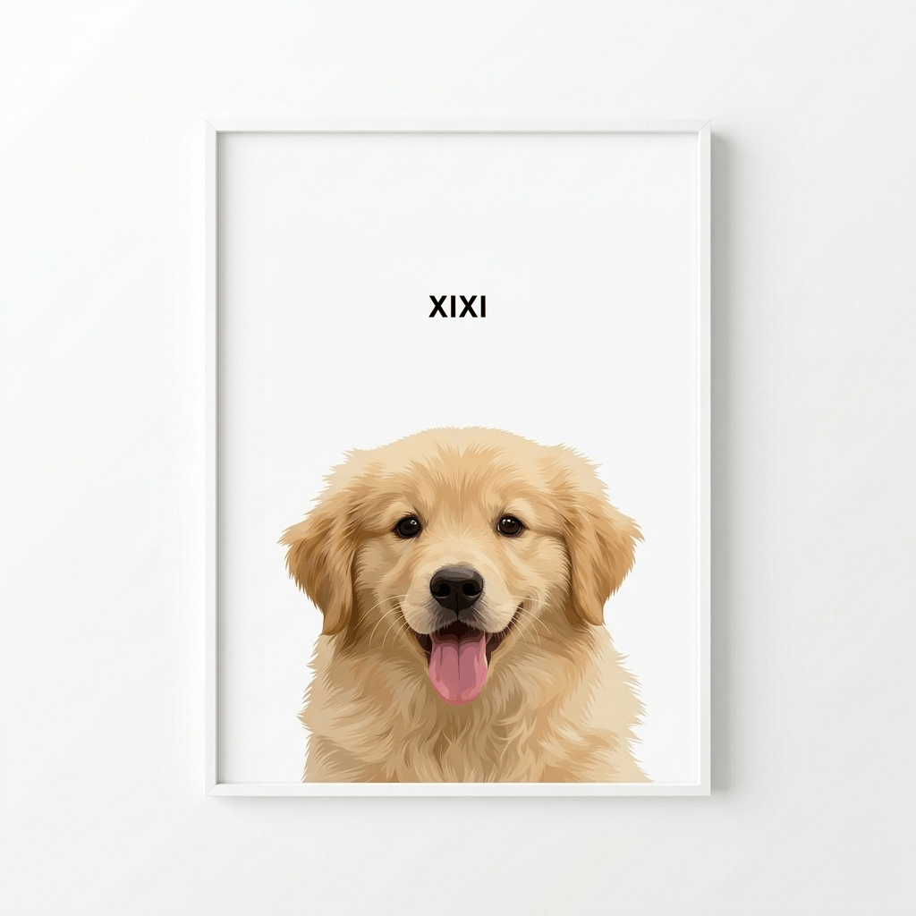 Modern Pet Portraits- Modern Custom Pet Portrait Drawing |KOKO